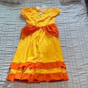 Princess Daisy Costume. Yellow and Orange Dress with Bow